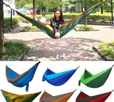 Гамак подвесной двухместный "Hammock Swing" Ультралёгкий и сверхпрочный! (Крепления в комплекте) 270х140 см (Сине-зеленый)