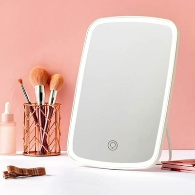 Зеркало для макияжа со светодиодной подсветкой и сенсорным управлением Tri-color LED Makeup Mirror XW-088 (Белый)