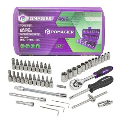 Набор инструментов 46пр. POMOGIER Pom-2462-5 1/4''(6гр.)