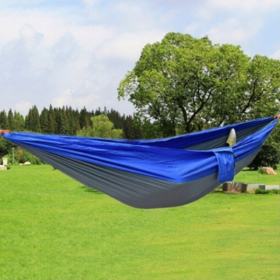 Гамак подвесной двухместный "Hammock Swing" Ультралёгкий и сверхпрочный! (Крепления в комплекте) 270х140 см (Синий)