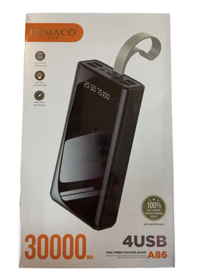Портативное зарядное устройство / Power Bank Demaco  A86 30000 mah (Чёрный)